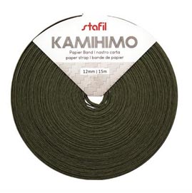 Kamihimo-Band 12mm / 15m khakigrün